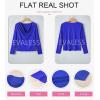 imageEVALESS Womens Tops Cowl Neck Shirts Long Sleeve Teacher Clothes Office Business Dressy Casual Blouse 2025 Spring SummerDark Blue