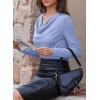 imageEVALESS Womens Tops Cowl Neck Shirts Long Sleeve Teacher Clothes Office Business Dressy Casual Blouse 2025 Spring SummerSky Blue