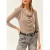 imageEVALESS Womens Tops Cowl Neck Shirts Long Sleeve Teacher Clothes Office Business Dressy Casual Blouse 2025 Spring SummerSmoke Gray