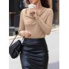 imageEVALESS Womens Tops Cowl Neck Shirts Long Sleeve Teacher Clothes Office Business Dressy Casual Blouse 2025 Spring SummerSmoke Gray