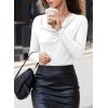 imageEVALESS Womens Tops Cowl Neck Shirts Long Sleeve Teacher Clothes Office Business Dressy Casual Blouse 2025 Spring SummerWhite