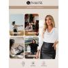 imageEVALESS Womens Tops Cowl Neck Shirts Long Sleeve Teacher Clothes Office Business Dressy Casual Blouse 2025 Spring SummerWhite