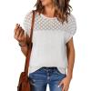 imageEVALESS Womens Fashion Short Sleeve Sweaters Crewneck Crochet Tops Summer Tie Back Shirts Knit T Shirts Sweater TopsWhite