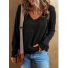 imageEVALESS Spring Tops for Women Beach Fashion 2025 V Neck Summer Tops Long Sleeve Shirts Basic T Shirts Womens Clothing01 Black