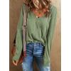imageEVALESS Spring Tops for Women Beach Fashion 2025 V Neck Summer Tops Long Sleeve Shirts Basic T Shirts Womens Clothing02 Green