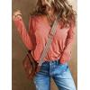 imageEVALESS Spring Tops for Women Beach Fashion 2025 V Neck Summer Tops Long Sleeve Shirts Basic T Shirts Womens ClothingPink