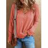 imageEVALESS Spring Tops for Women Beach Fashion 2025 V Neck Summer Tops Long Sleeve Shirts Basic T Shirts Womens ClothingPink
