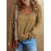 imageEVALESS Spring Tops for Women Beach Fashion 2025 V Neck Summer Tops Long Sleeve Shirts Basic T Shirts Womens ClothingYellow