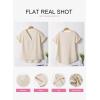 imageEVALESS Womens Cap Short Sleeve Textured Tops Summer Dressy Casual V Neck Solid Loose Basic T Shirts Tee BlousesPale Khaki
