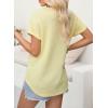 imageEVALESS Womens Cap Short Sleeve Textured Tops Summer Dressy Casual V Neck Solid Loose Basic T Shirts Tee BlousesYellow