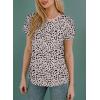 imageEVALESS Womens Casual Polka Dot Tops Crewneck Short Sleeve T Shirts Fashion Outfits 2025 Spring Summer Shirts3b Apricot