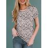 imageEVALESS Womens Casual Polka Dot Tops Crewneck Short Sleeve T Shirts Fashion Outfits 2025 Spring Summer Shirts3b Apricot