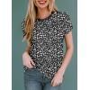 imageEVALESS Womens Casual Polka Dot Tops Crewneck Short Sleeve T Shirts Fashion Outfits 2025 Spring Summer Shirts4b Black