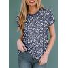 imageEVALESS Womens Casual Polka Dot Tops Crewneck Short Sleeve T Shirts Fashion Outfits 2025 Spring Summer ShirtsD Blue
