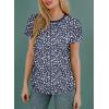 imageEVALESS Womens Casual Polka Dot Tops Crewneck Short Sleeve T Shirts Fashion Outfits 2025 Spring Summer ShirtsD Blue