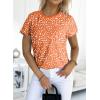 imageEVALESS Womens Casual Polka Dot Tops Crewneck Short Sleeve T Shirts Fashion Outfits 2025 Spring Summer ShirtsD Orange