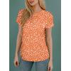 imageEVALESS Womens Casual Polka Dot Tops Crewneck Short Sleeve T Shirts Fashion Outfits 2025 Spring Summer ShirtsD Orange
