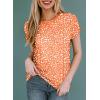 imageEVALESS Womens Casual Polka Dot Tops Crewneck Short Sleeve T Shirts Fashion Outfits 2025 Spring Summer ShirtsD Orange