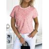 imageEVALESS Womens Casual Polka Dot Tops Crewneck Short Sleeve T Shirts Fashion Outfits 2025 Spring Summer ShirtsD1 Pink