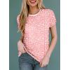 imageEVALESS Womens Casual Polka Dot Tops Crewneck Short Sleeve T Shirts Fashion Outfits 2025 Spring Summer ShirtsD1 Pink