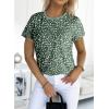 imageEVALESS Womens Casual Polka Dot Tops Crewneck Short Sleeve T Shirts Fashion Outfits 2025 Spring Summer ShirtsD2 Green