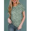 imageEVALESS Womens Casual Polka Dot Tops Crewneck Short Sleeve T Shirts Fashion Outfits 2025 Spring Summer ShirtsD2 Green