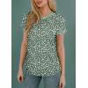 imageEVALESS Womens Casual Polka Dot Tops Crewneck Short Sleeve T Shirts Fashion Outfits 2025 Spring Summer ShirtsD2 Green