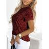 imageEVALESS Womens Casual Polka Dot Tops Crewneck Short Sleeve T Shirts Fashion Outfits 2025 Spring Summer ShirtsE Ruby
