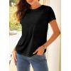 imageEVALESS Womens Casual Polka Dot Tops Crewneck Short Sleeve T Shirts Fashion Outfits 2025 Spring Summer ShirtsJ Black