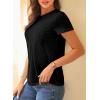 imageEVALESS Womens Casual Polka Dot Tops Crewneck Short Sleeve T Shirts Fashion Outfits 2025 Spring Summer ShirtsJ Black