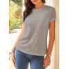 imageEVALESS Womens Casual Polka Dot Tops Crewneck Short Sleeve T Shirts Fashion Outfits 2025 Spring Summer ShirtsJ Gray