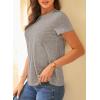 imageEVALESS Womens Casual Polka Dot Tops Crewneck Short Sleeve T Shirts Fashion Outfits 2025 Spring Summer ShirtsJ Gray