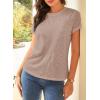 imageEVALESS Womens Casual Polka Dot Tops Crewneck Short Sleeve T Shirts Fashion Outfits 2025 Spring Summer ShirtsJ Khaki