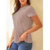 imageEVALESS Womens Casual Polka Dot Tops Crewneck Short Sleeve T Shirts Fashion Outfits 2025 Spring Summer ShirtsJ Khaki