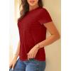 imageEVALESS Womens Casual Polka Dot Tops Crewneck Short Sleeve T Shirts Fashion Outfits 2025 Spring Summer ShirtsJ Red