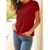 imageEVALESS Womens Casual Polka Dot Tops Crewneck Short Sleeve T Shirts Fashion Outfits 2025 Spring Summer ShirtsJ Red