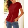 imageEVALESS Womens Casual Polka Dot Tops Crewneck Short Sleeve T Shirts Fashion Outfits 2025 Spring Summer ShirtsJ Red