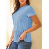 imageEVALESS Womens Casual Polka Dot Tops Crewneck Short Sleeve T Shirts Fashion Outfits 2025 Spring Summer ShirtsJ Sky Blue