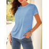 imageEVALESS Womens Casual Polka Dot Tops Crewneck Short Sleeve T Shirts Fashion Outfits 2025 Spring Summer ShirtsJ Sky Blue