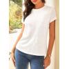 imageEVALESS Womens Casual Polka Dot Tops Crewneck Short Sleeve T Shirts Fashion Outfits 2025 Spring Summer ShirtsJ1 White