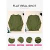 imageEVALESS Womens Tops Trendy Dressy Casual Long Sleeve Crewneck Basic T Shirts Solid Loose Textured Blouses OutfitsA Jungle Green