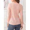 imageEVALESS Womens Tops Trendy Dressy Casual Long Sleeve Crewneck Basic T Shirts Solid Loose Textured Blouses OutfitsA Light Pink