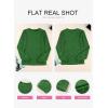 imageEVALESS Womens Tops Trendy Dressy Casual Long Sleeve Crewneck Basic T Shirts Solid Loose Textured Blouses OutfitsBlackish Green
