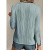 imageEVALESS Womens Tops Trendy Dressy Casual Long Sleeve Crewneck Basic T Shirts Solid Loose Textured Blouses OutfitsMist Blue