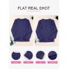 imageEVALESS Womens Tops Trendy Dressy Casual Long Sleeve Crewneck Basic T Shirts Solid Loose Textured Blouses OutfitsNavy Blue