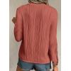 imageEVALESS Womens Tops Trendy Dressy Casual Long Sleeve Crewneck Basic T Shirts Solid Loose Textured Blouses OutfitsRose Pink