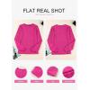 imageEVALESS Womens Tops Trendy Dressy Casual Long Sleeve Crewneck Basic T Shirts Solid Loose Textured Blouses OutfitsRose Red