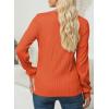 imageEVALESS Womens Tops Trendy Dressy Casual Long Sleeve Crewneck Basic T Shirts Solid Loose Textured Blouses OutfitsRusset Orange