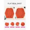 imageEVALESS Womens Tops Trendy Dressy Casual Long Sleeve Crewneck Basic T Shirts Solid Loose Textured Blouses OutfitsRusset Orange