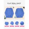 imageEVALESS Womens Tops Trendy Dressy Casual Long Sleeve Crewneck Basic T Shirts Solid Loose Textured Blouses OutfitsSky Blue